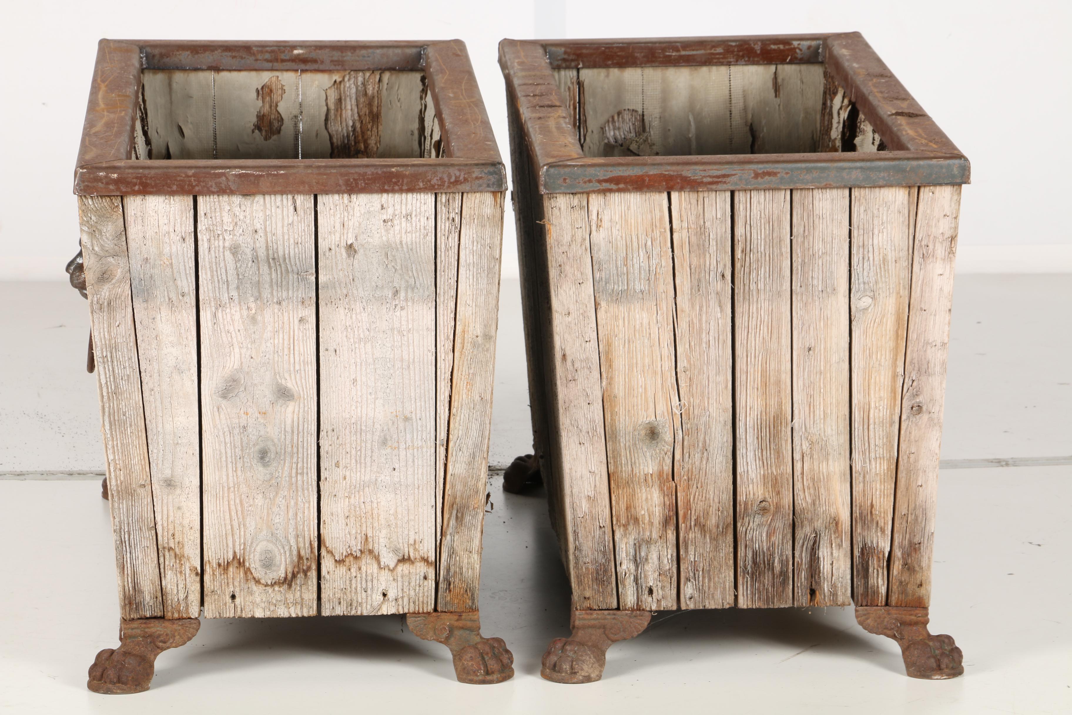 Restoration Hardware "Leo" Salvaged Wood Planters
