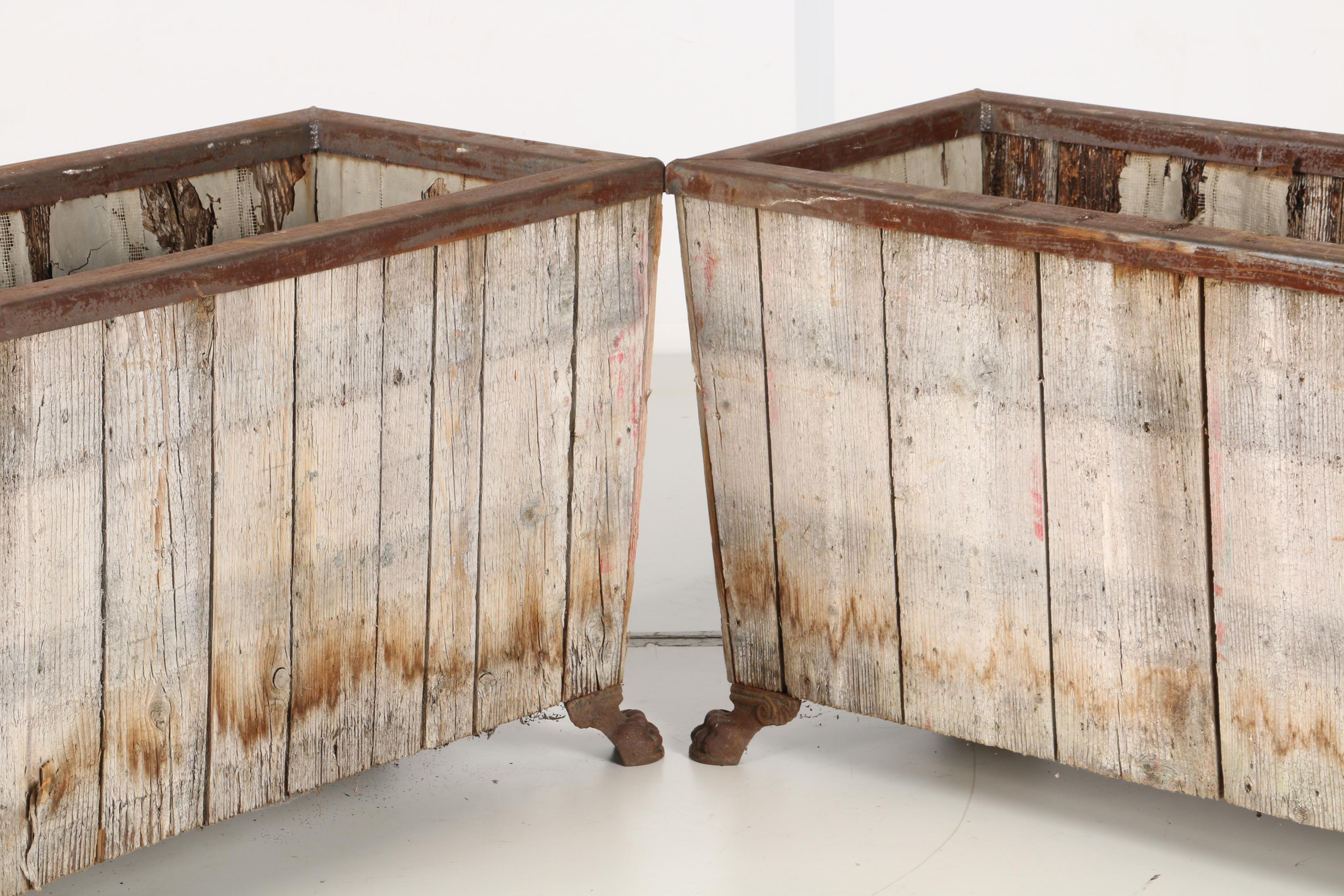 Restoration Hardware "Leo" Salvaged Wood Planters