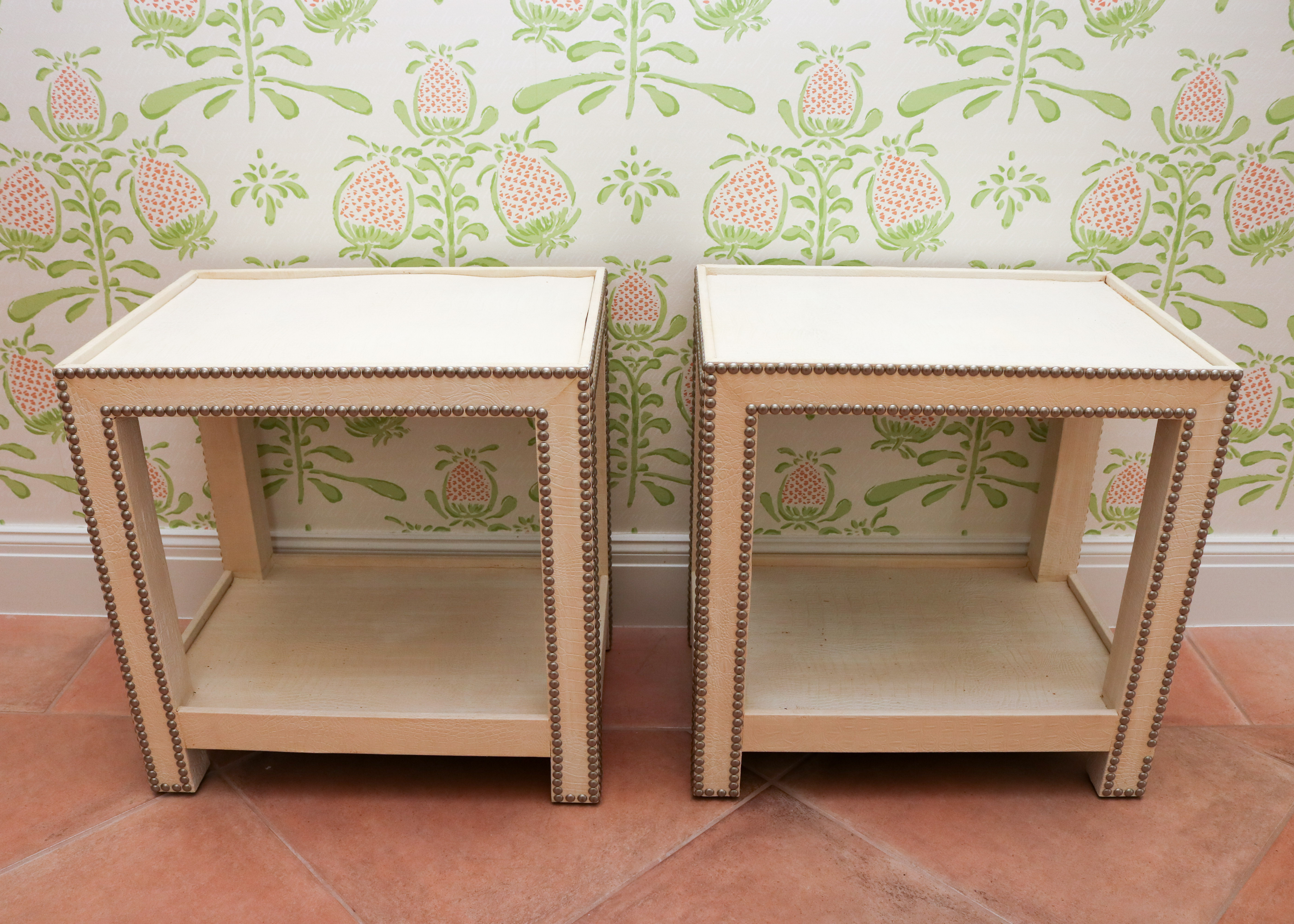 Faux Crocodile Side Tables by Dransfield & Ross