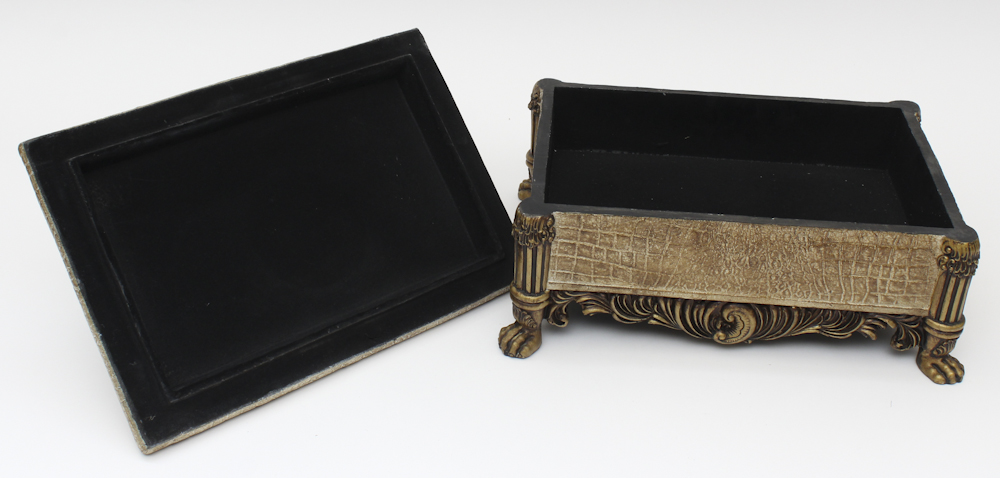 Rococo-Style Faux Alligator Trinket Box