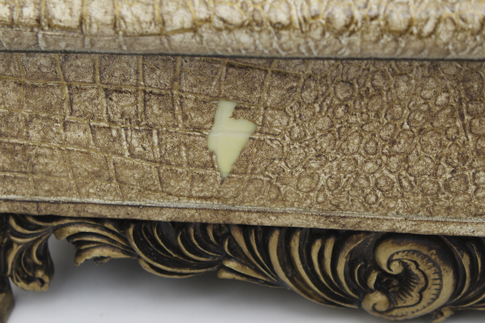 Rococo-Style Faux Alligator Trinket Box