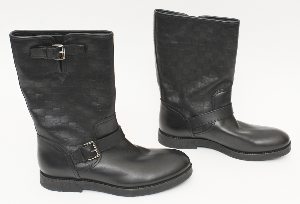 Louis Vuitton Black Backfire Moto Boots
