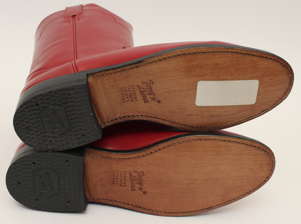 Tony Lama Red Leather Cowhide Boots