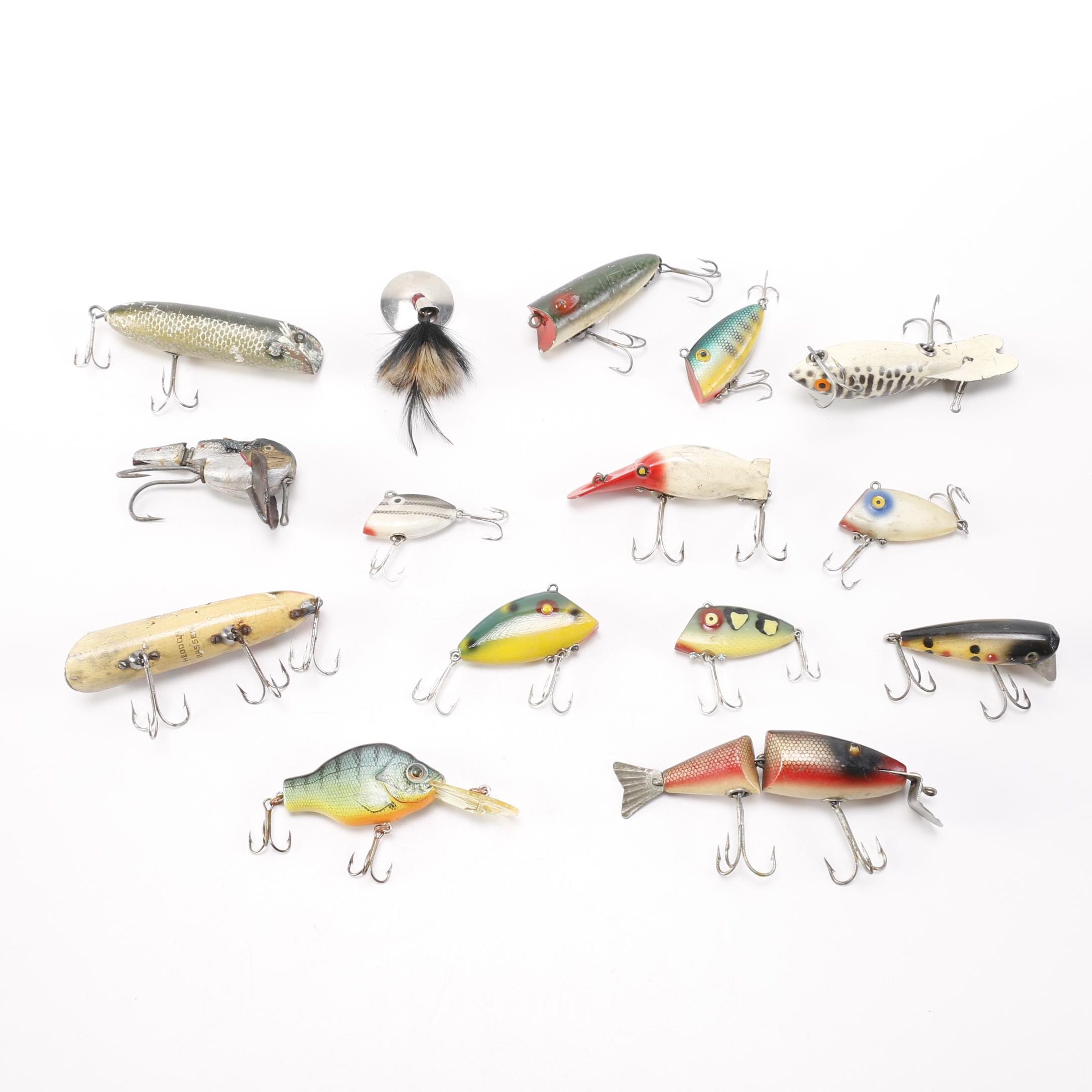 Vintage Fishing Lures Including Hildebrandt and Hesson