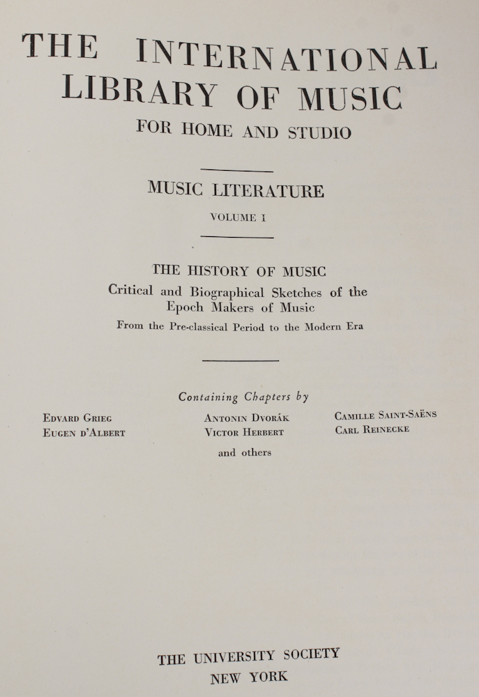 Collection of "The International Library of Music" Books