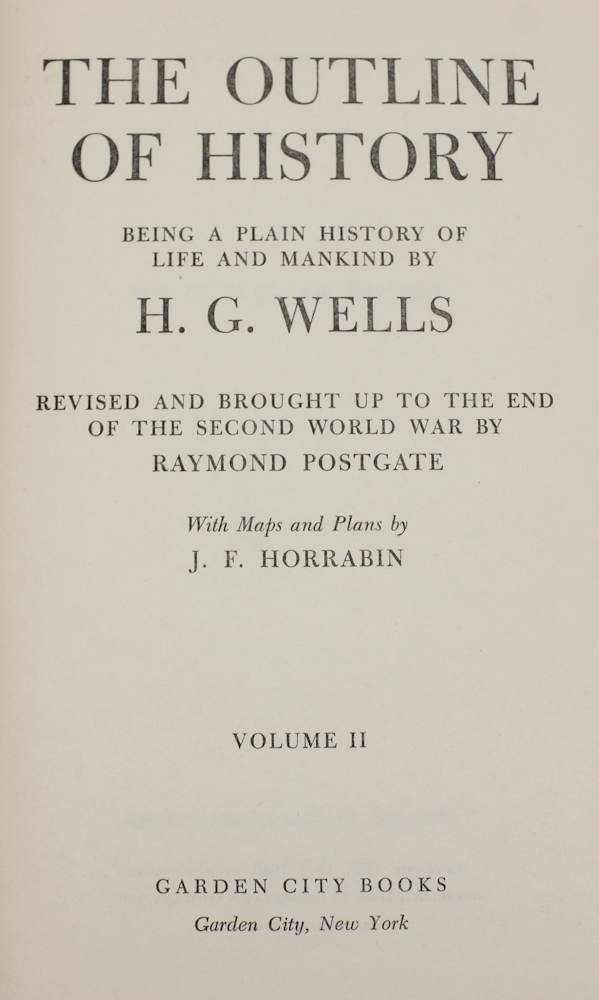 1949 Two Volume Set of "The Outline of History" by H.G. Wells