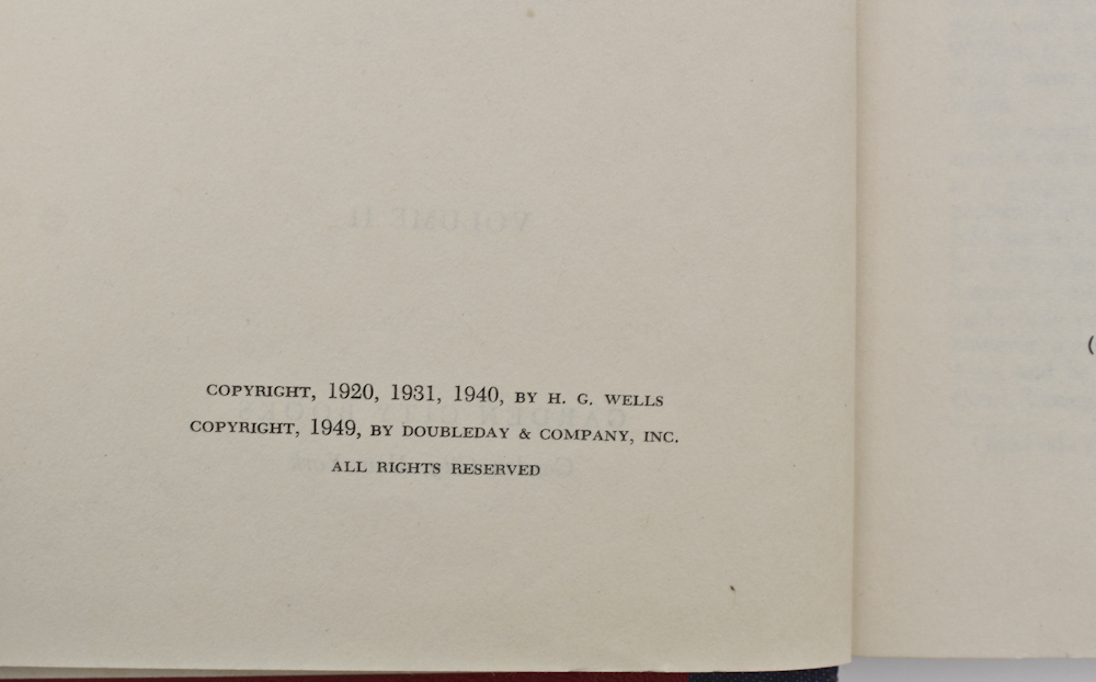 1949 Two Volume Set of "The Outline of History" by H.G. Wells