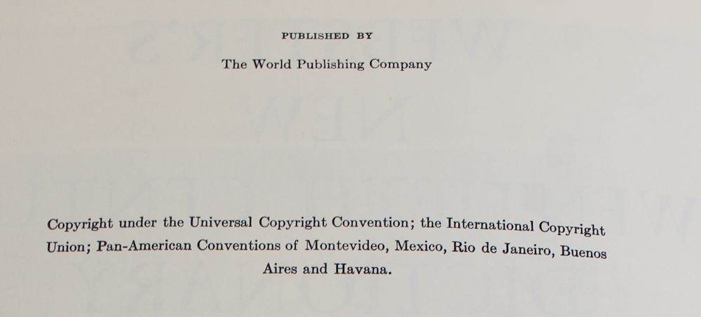 1967 Vintage "Webster's Dictionary"