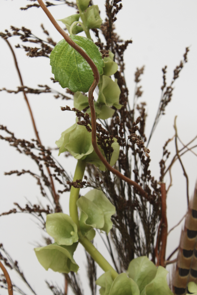 Pair of Decorative Urns With Silk Floral Arrangements