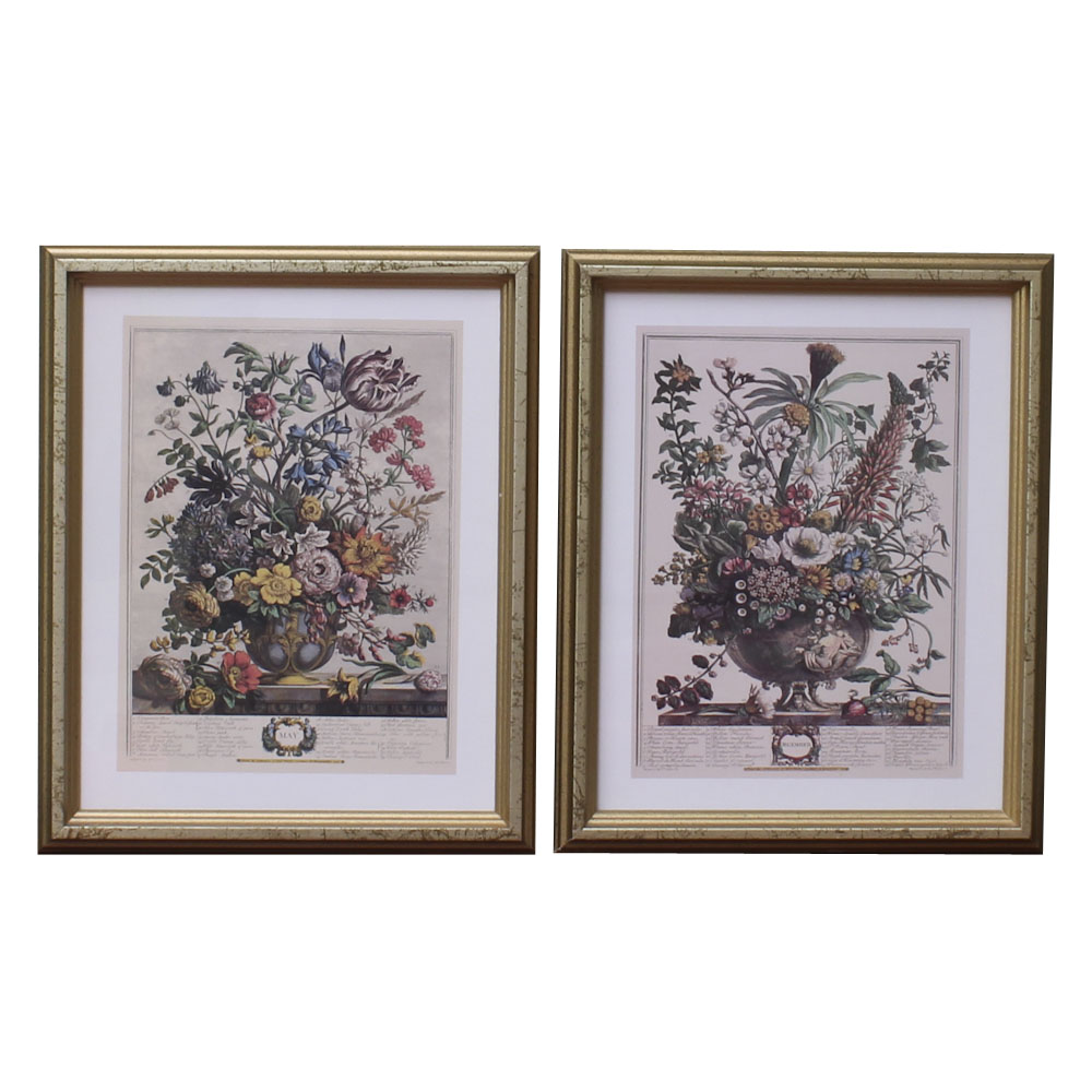 Offset Lithographs of Robert Furber "Twelve Months of Flowers"