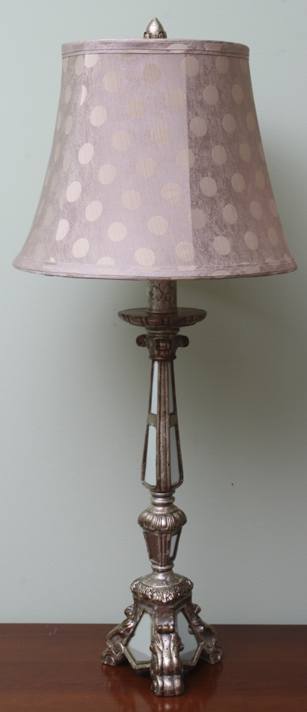 Pair of Column Style Mirrored Table Lamps