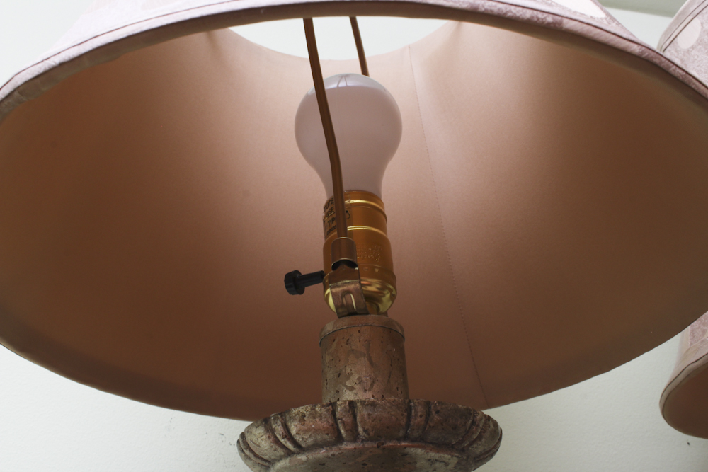 Pair of Column Style Mirrored Table Lamps