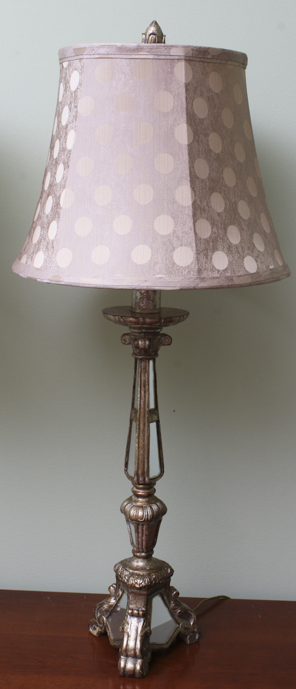 Pair of Column Style Mirrored Table Lamps