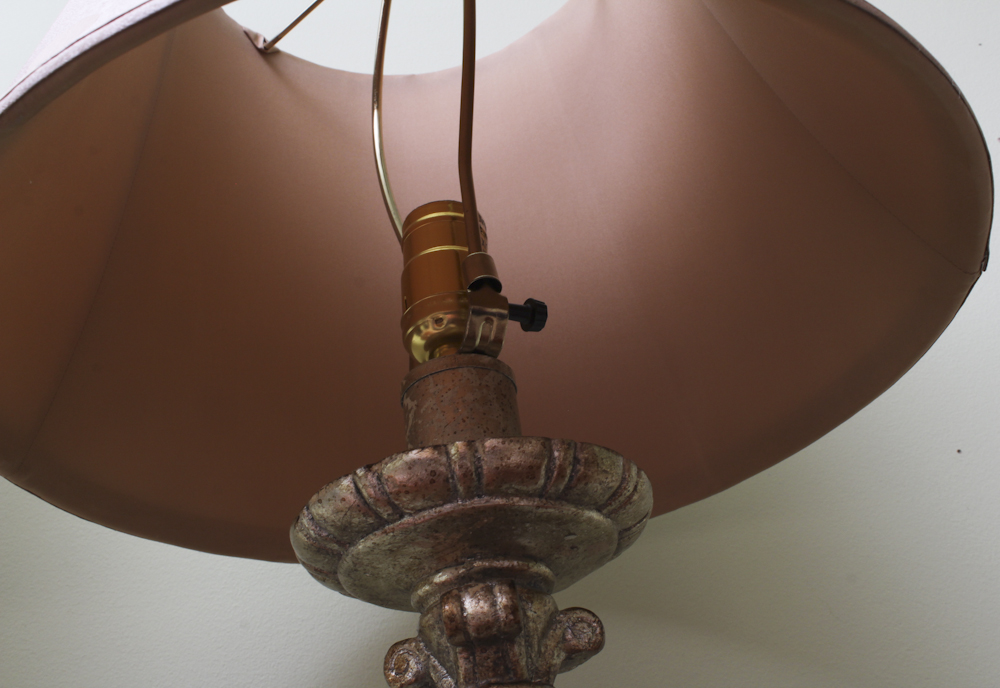 Pair of Column Style Mirrored Table Lamps