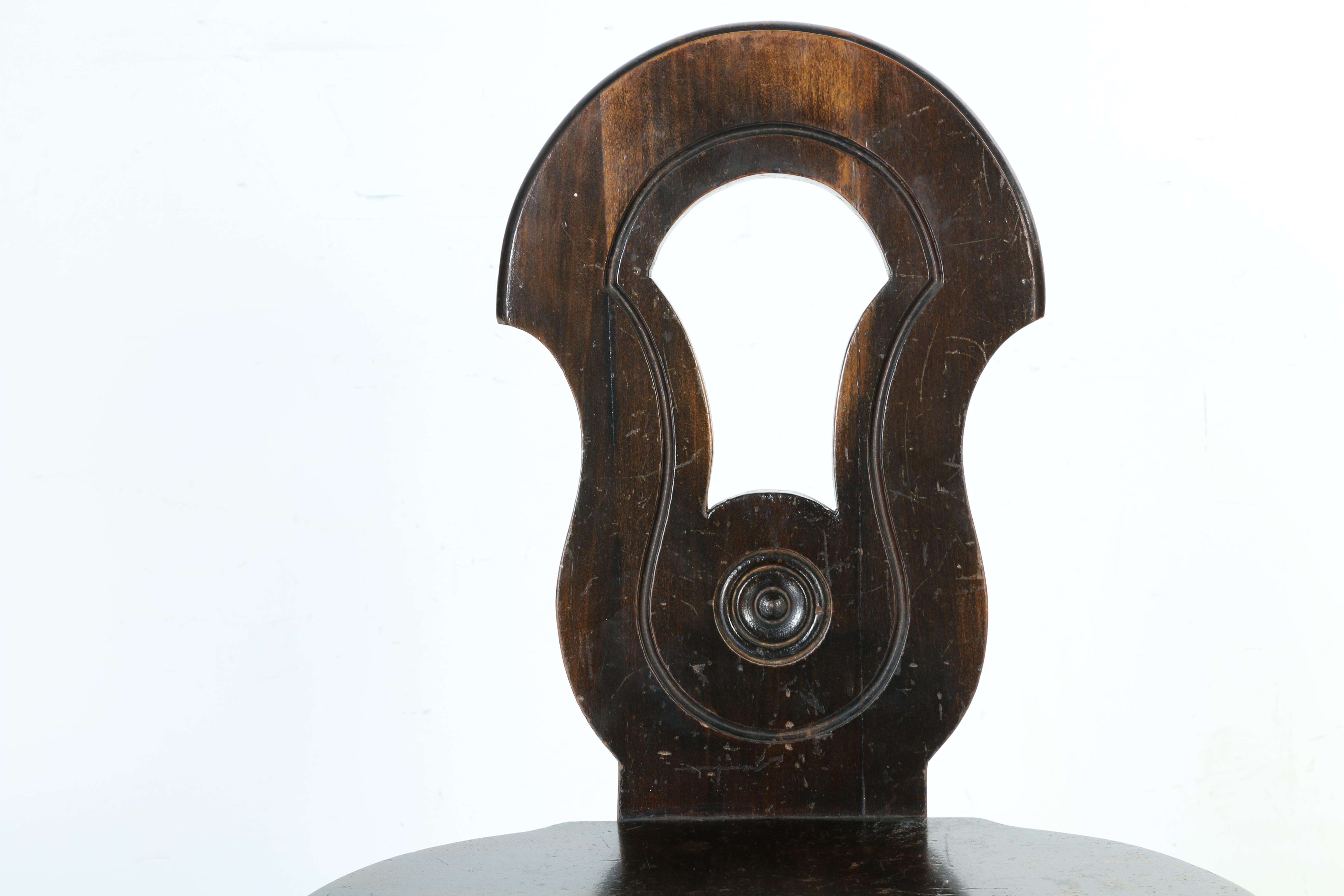 Vintage Walnut Hall Chair by Davis Birely