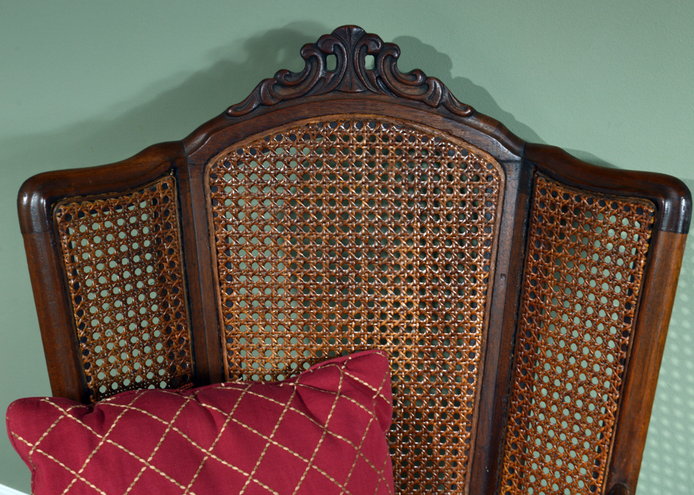 Vintage Caned Wingback Rocking Chairs