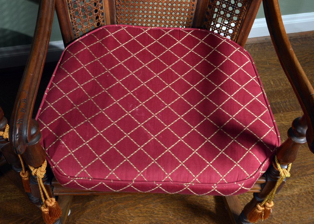 Vintage Caned Wingback Rocking Chairs