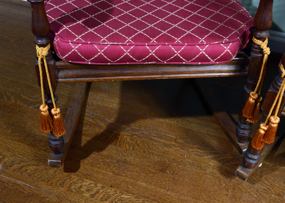 Vintage Caned Wingback Rocking Chairs