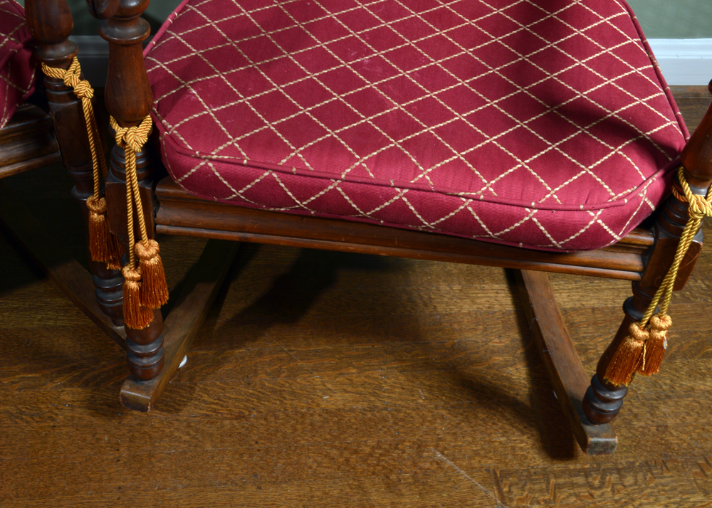 Vintage Caned Wingback Rocking Chairs