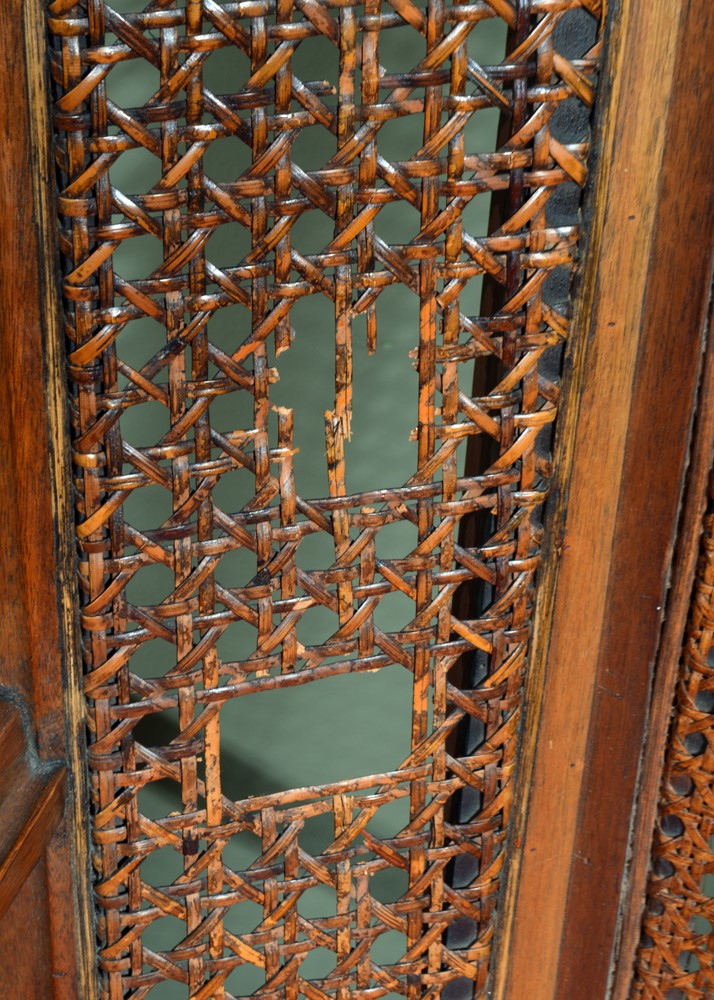 Vintage Caned Wingback Rocking Chairs