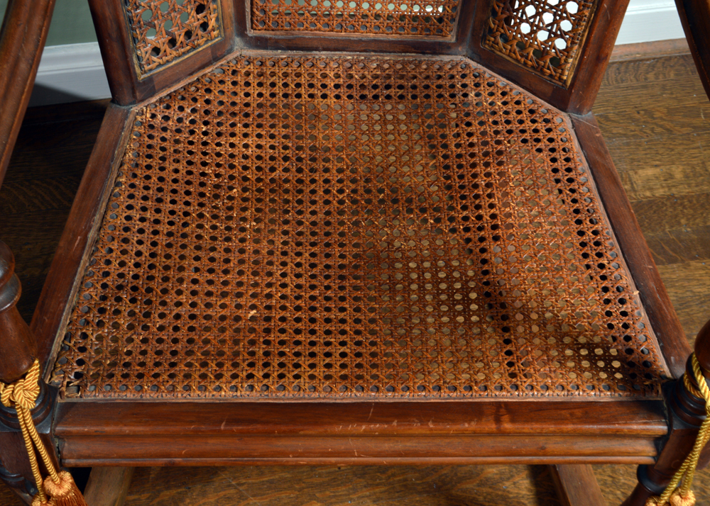 Vintage Caned Wingback Rocking Chairs