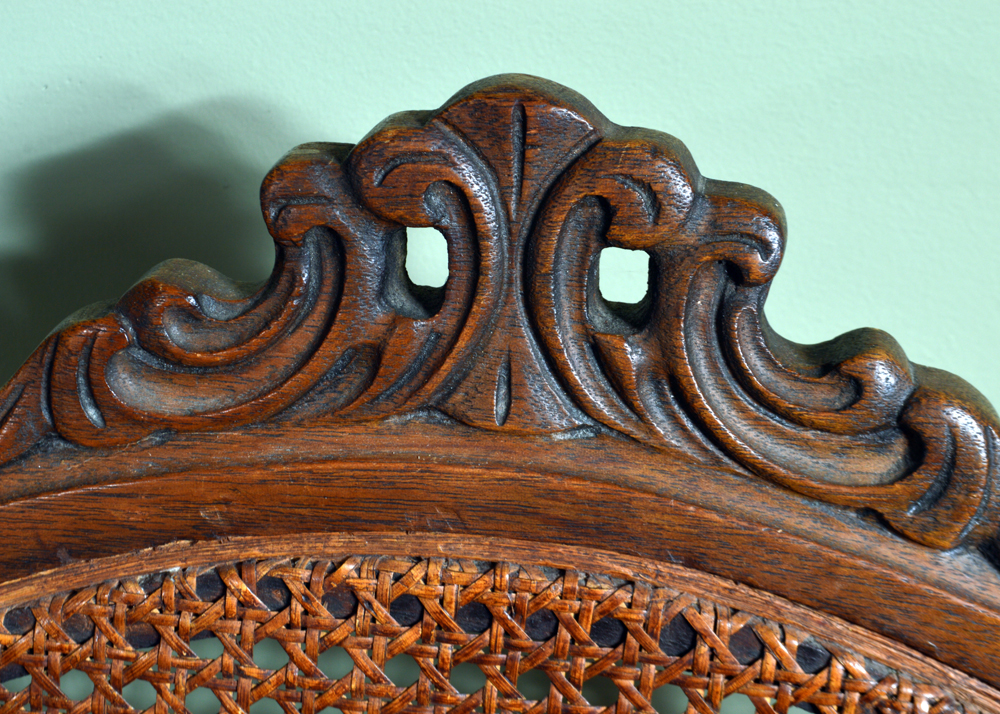 Vintage Caned Wingback Rocking Chairs