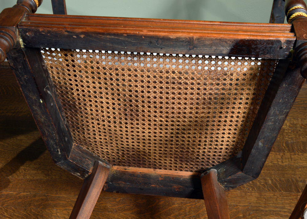 Vintage Caned Wingback Rocking Chairs