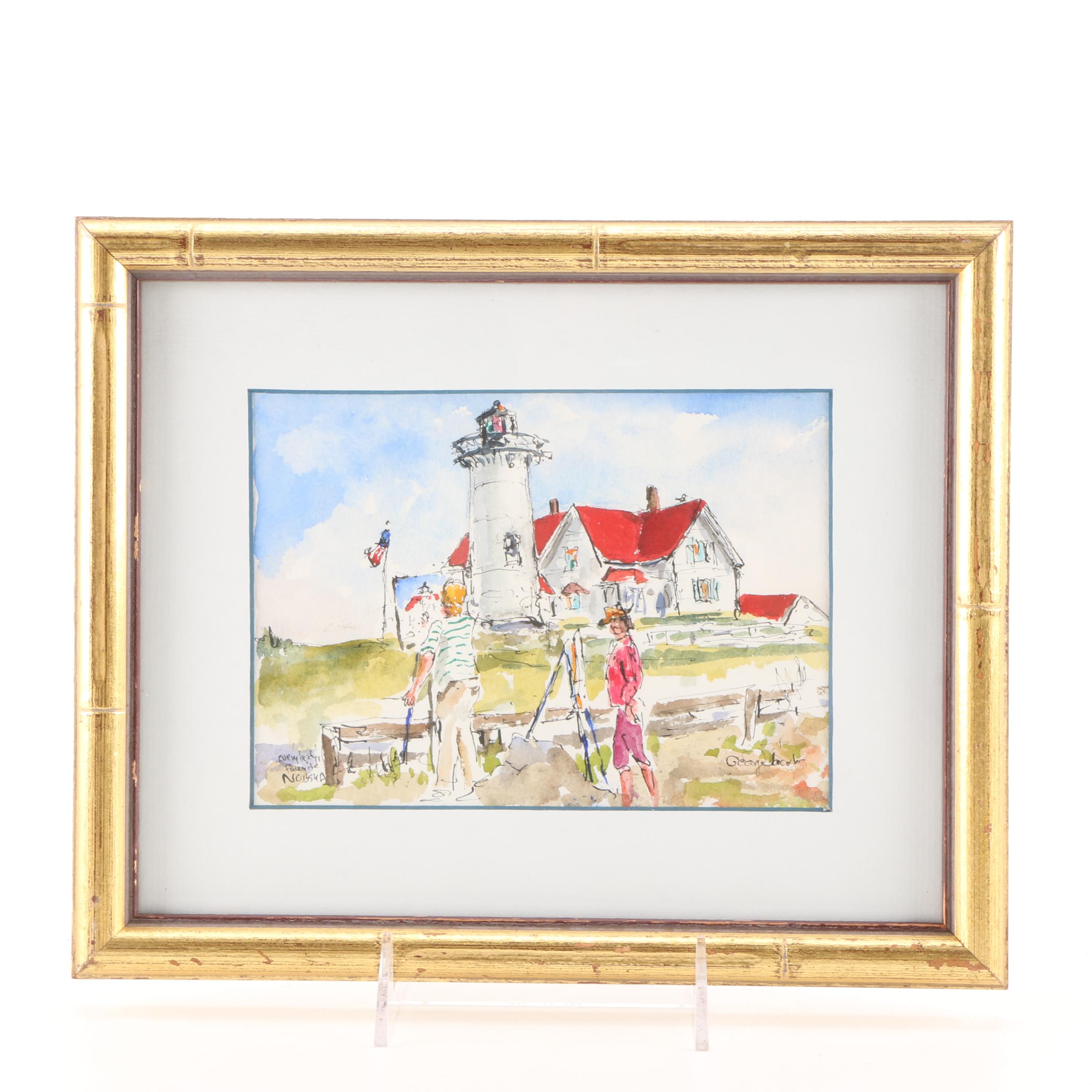 George Jacobs Watercolor "Everybody's Favorite Nobska"