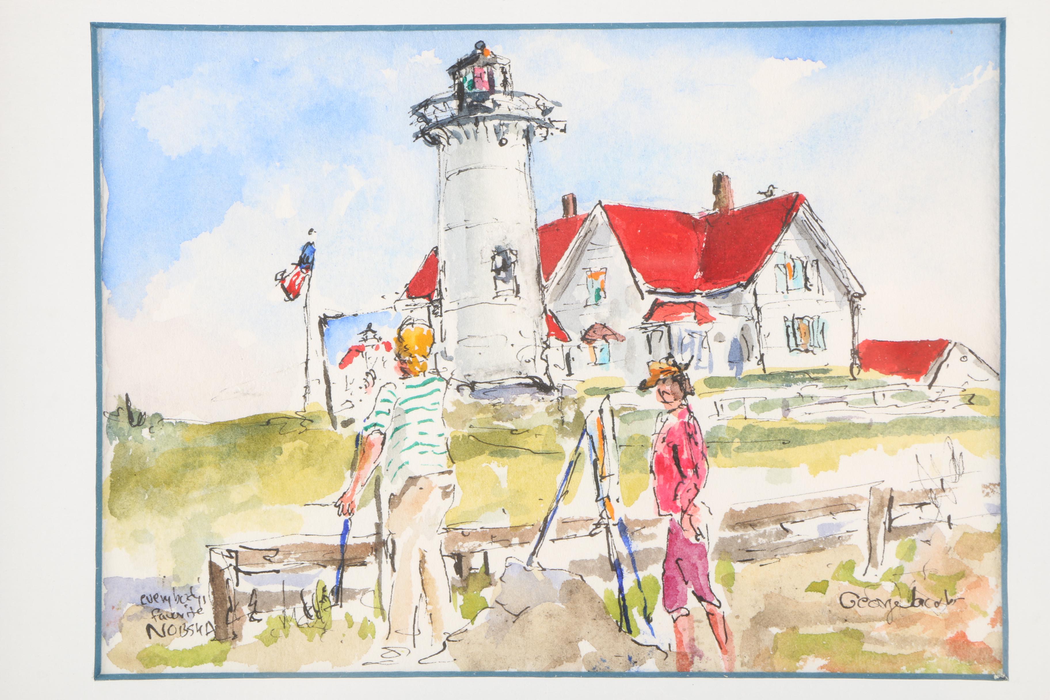 George Jacobs Watercolor "Everybody's Favorite Nobska"