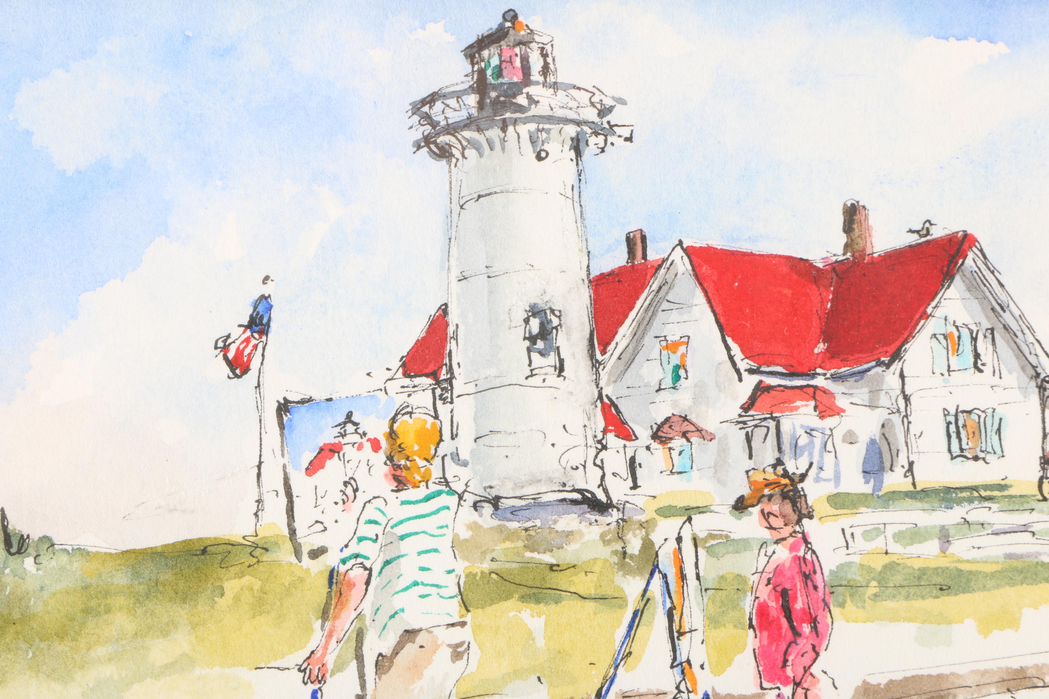 George Jacobs Watercolor "Everybody's Favorite Nobska"