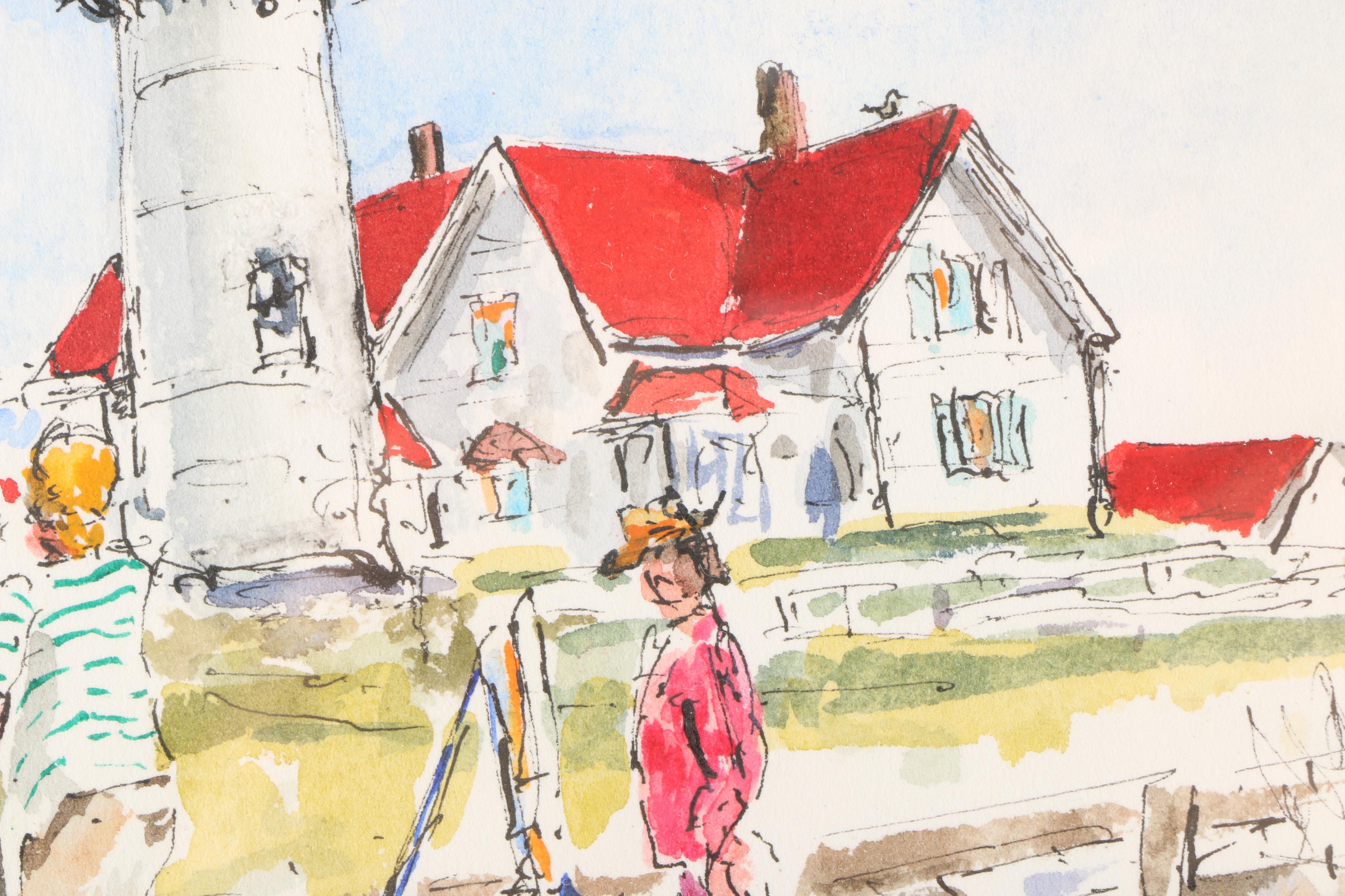 George Jacobs Watercolor "Everybody's Favorite Nobska"