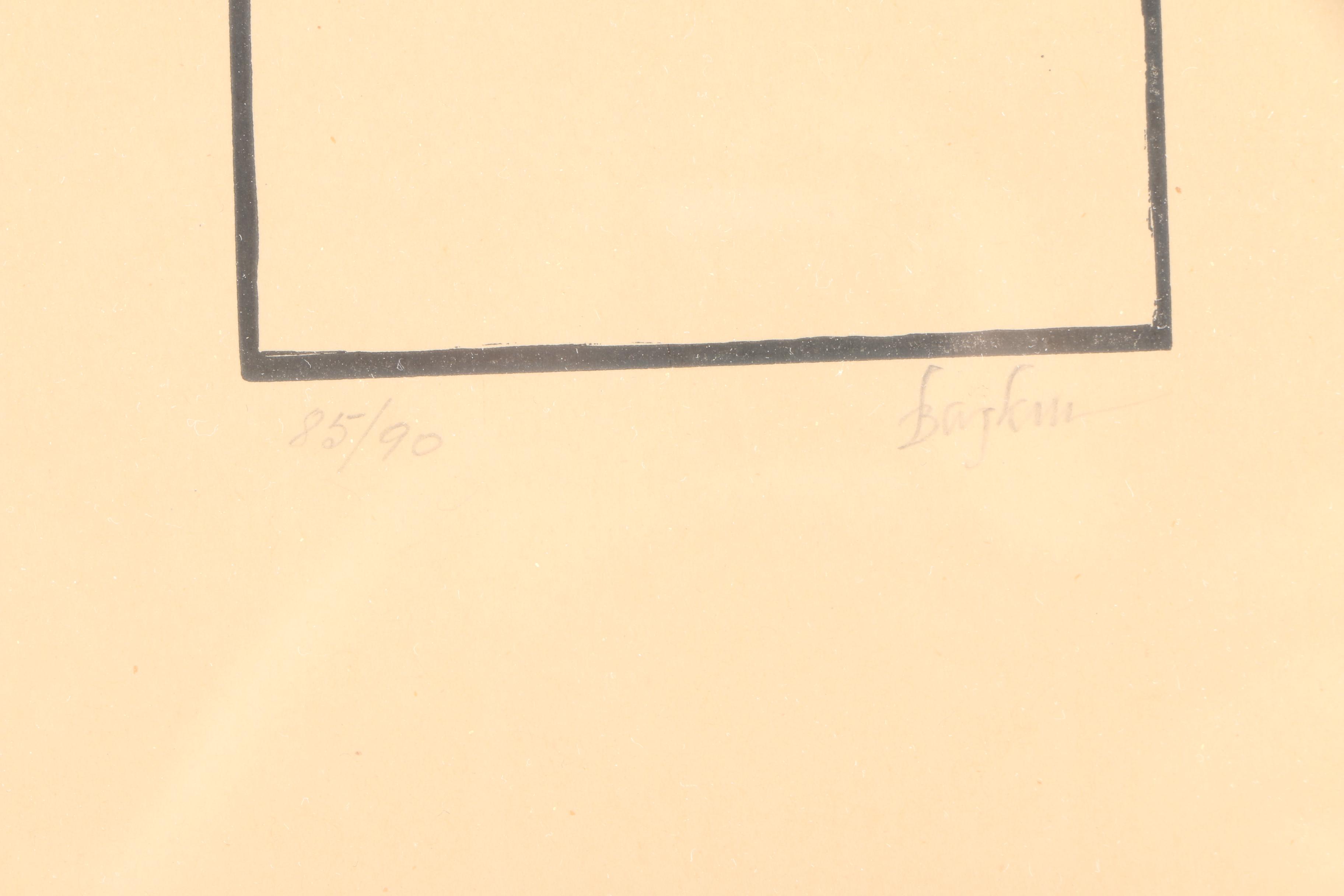 Leonard Baskin Limited Edition Woodblock Print of a Man