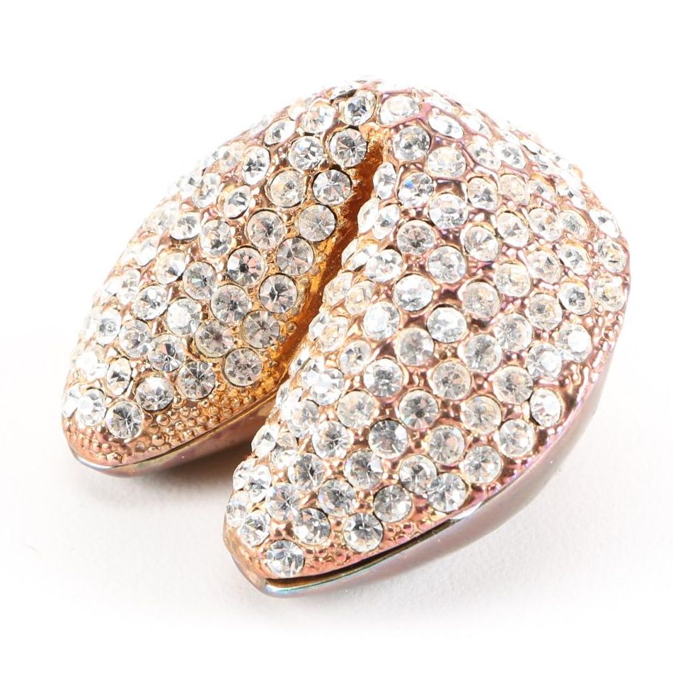 Rhinestone and Enamel Fortune Cookie Trinket Box