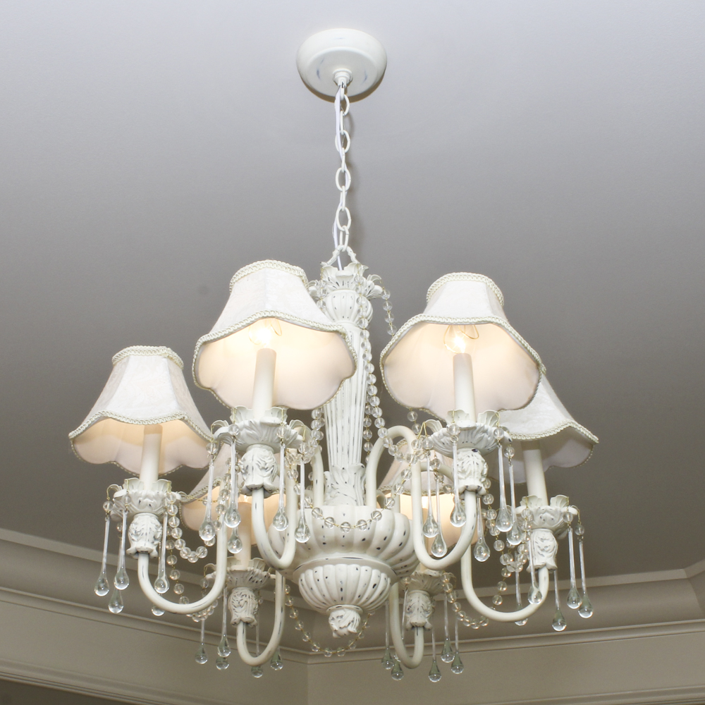 Shabby Chic Glass Teardrop Chandelier