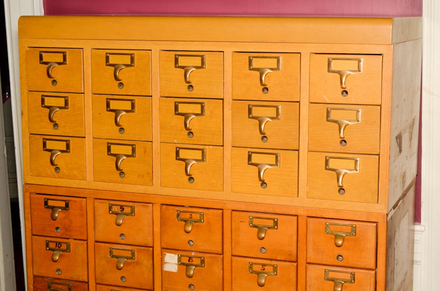 Vintage Library Card Catalog EBTH
