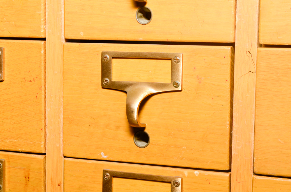 Vintage Library Card Catalog Cabinet