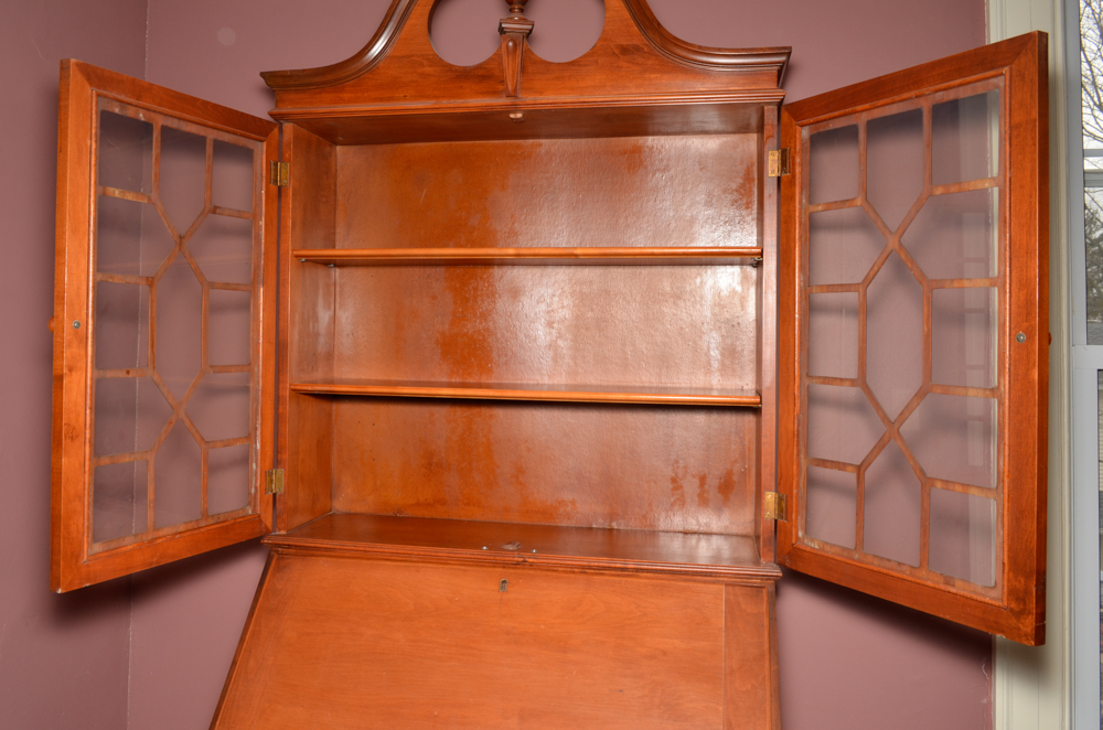 Vintage Chippendale Style Secretary Bookcase