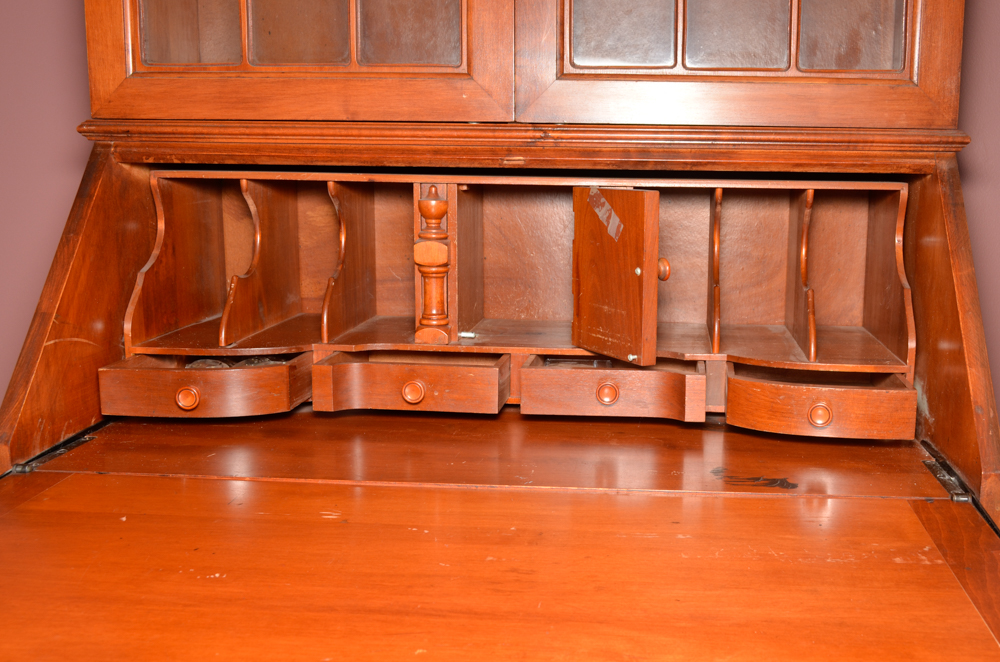 Vintage Chippendale Style Secretary Bookcase