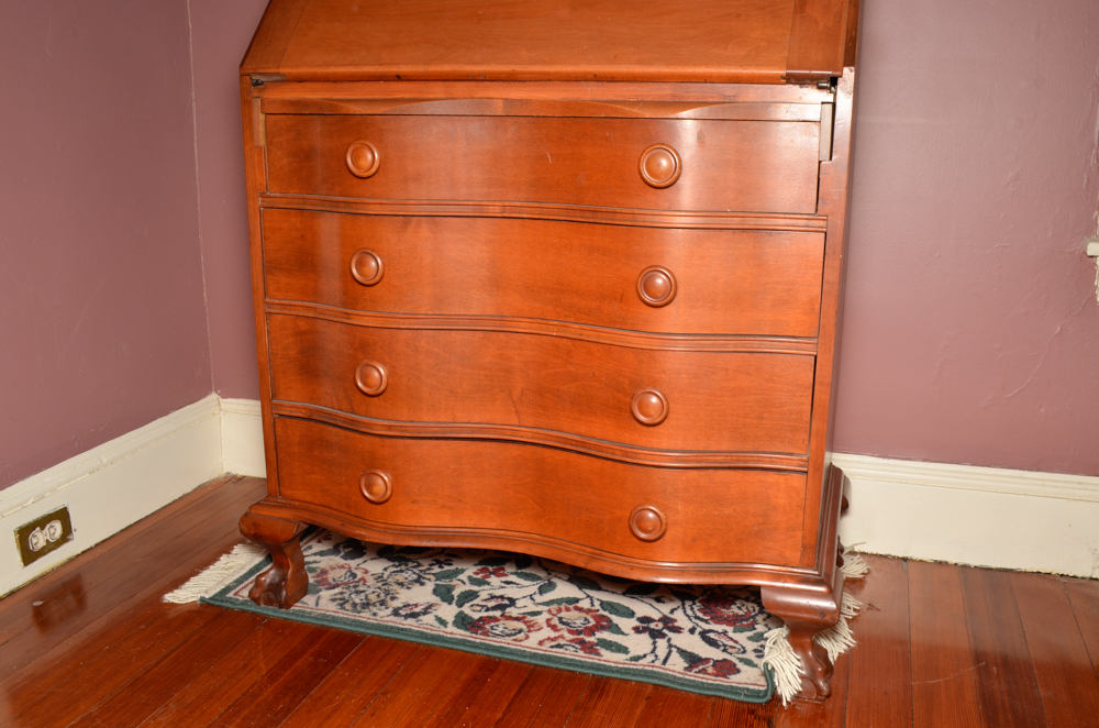 Vintage Chippendale Style Secretary Bookcase