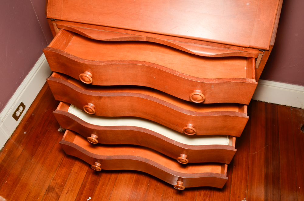 Vintage Chippendale Style Secretary Bookcase