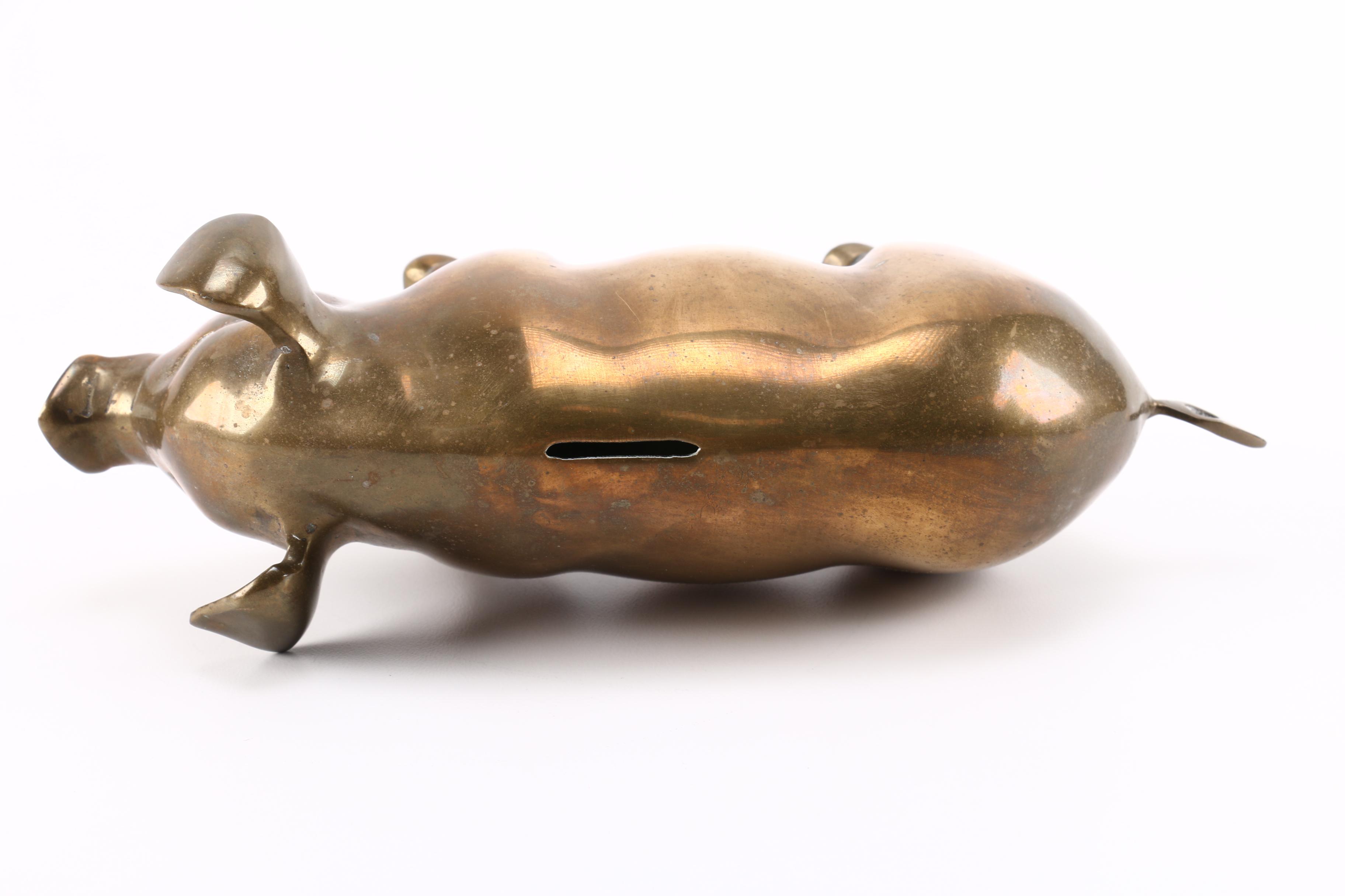 Brass Pig Bank by Yuantai