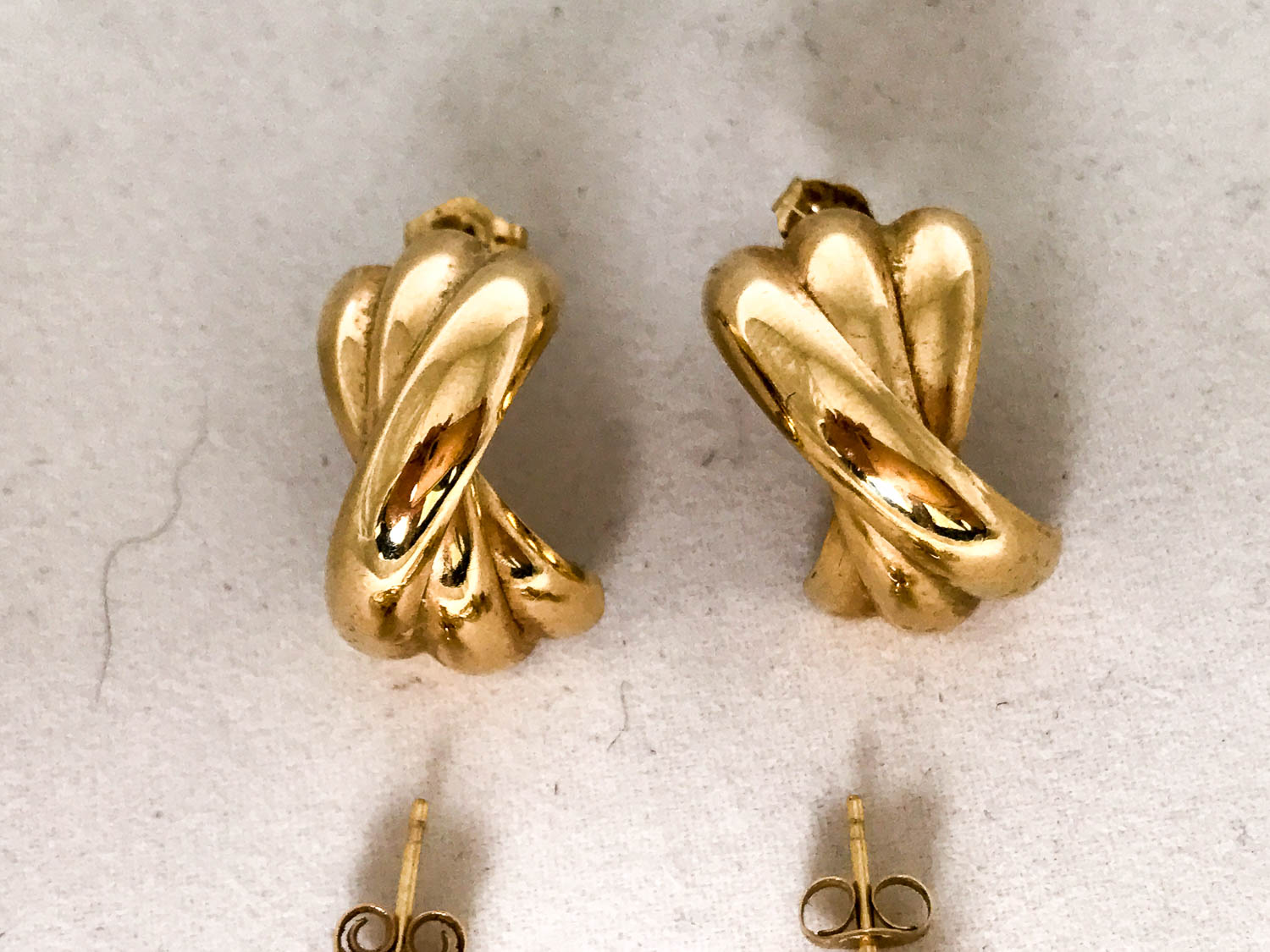 Two Pair of 14K Gold Earrings