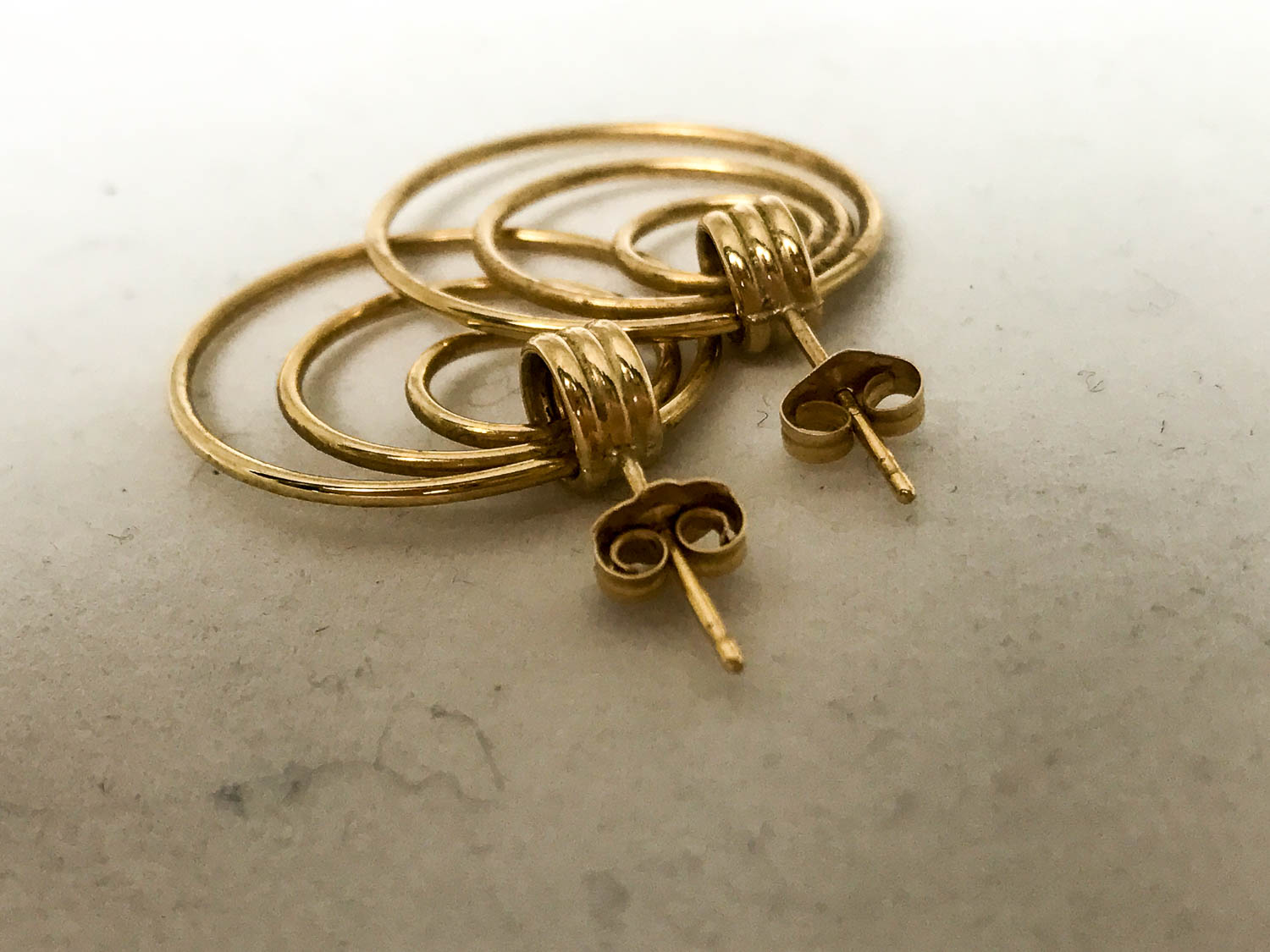 Two Pair of 14K Gold Earrings