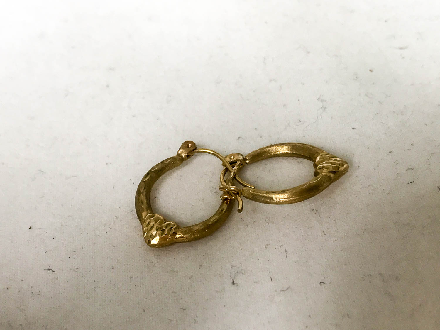 Three Pair of Hoop Earrings, 10K and 14K