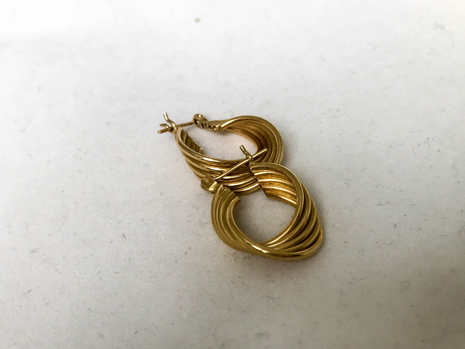 Three Pair of Hoop Earrings, 10K and 14K