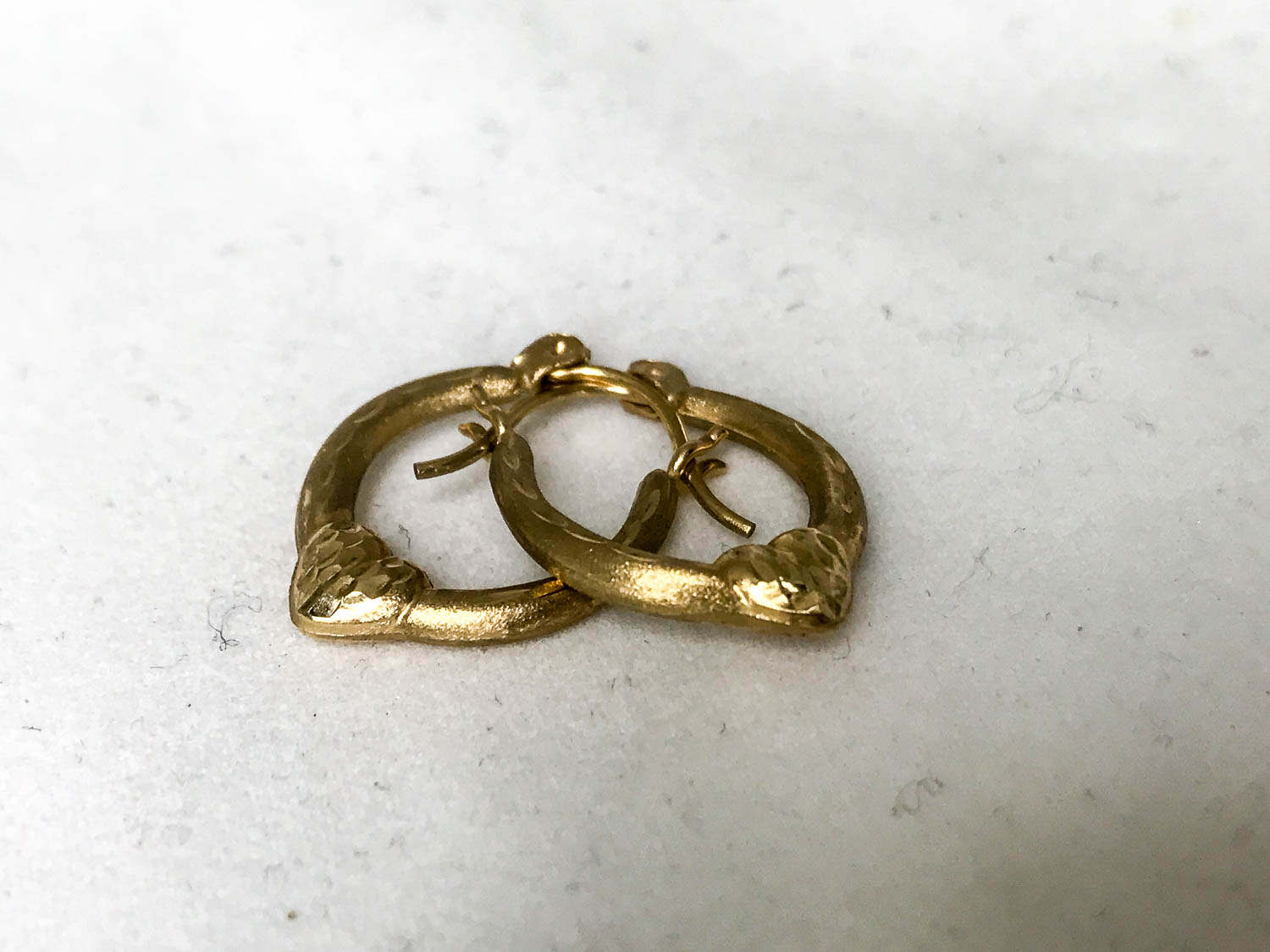 Three Pair of Hoop Earrings, 10K and 14K