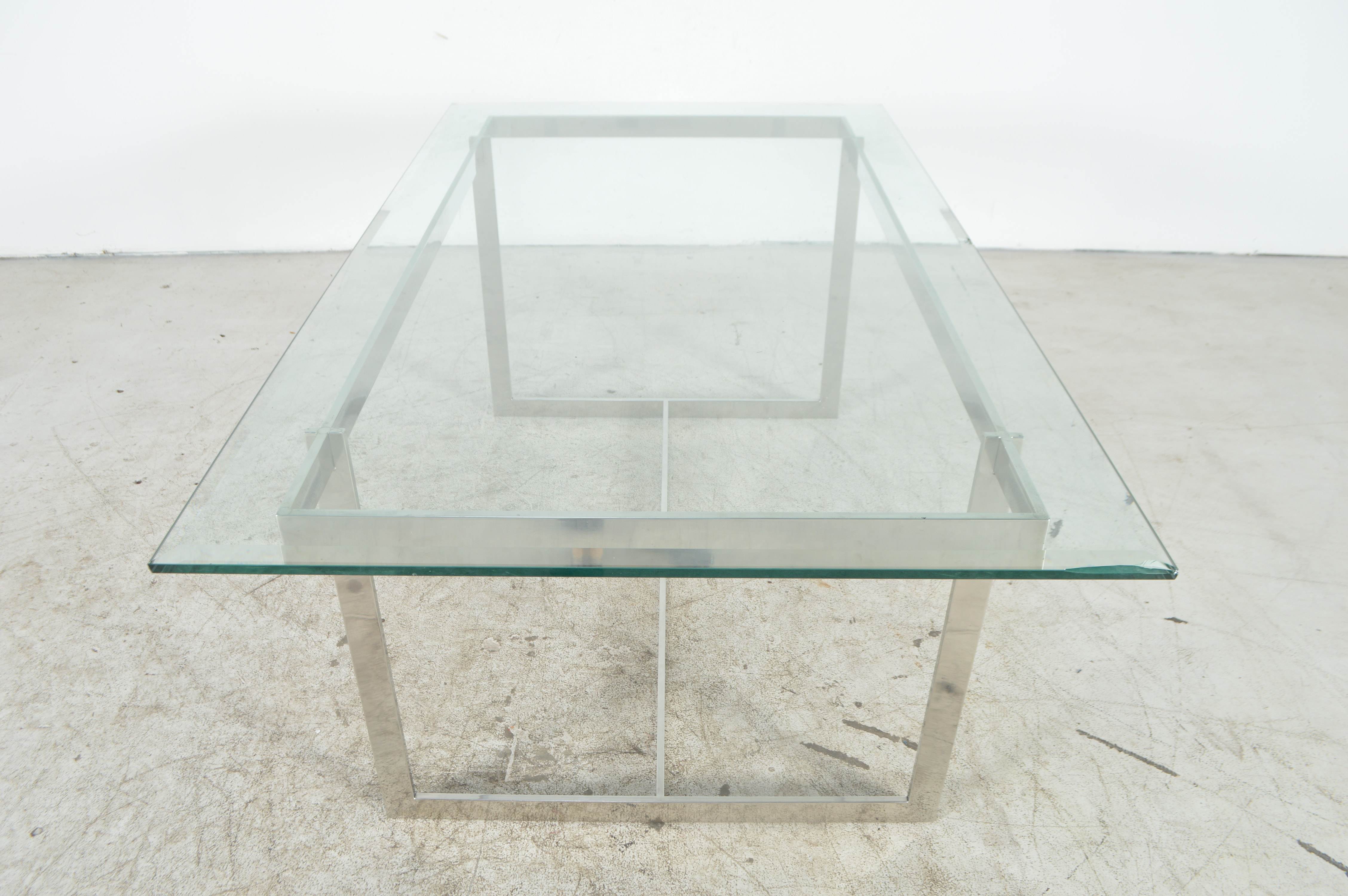 Chrome and Glass Dining Table