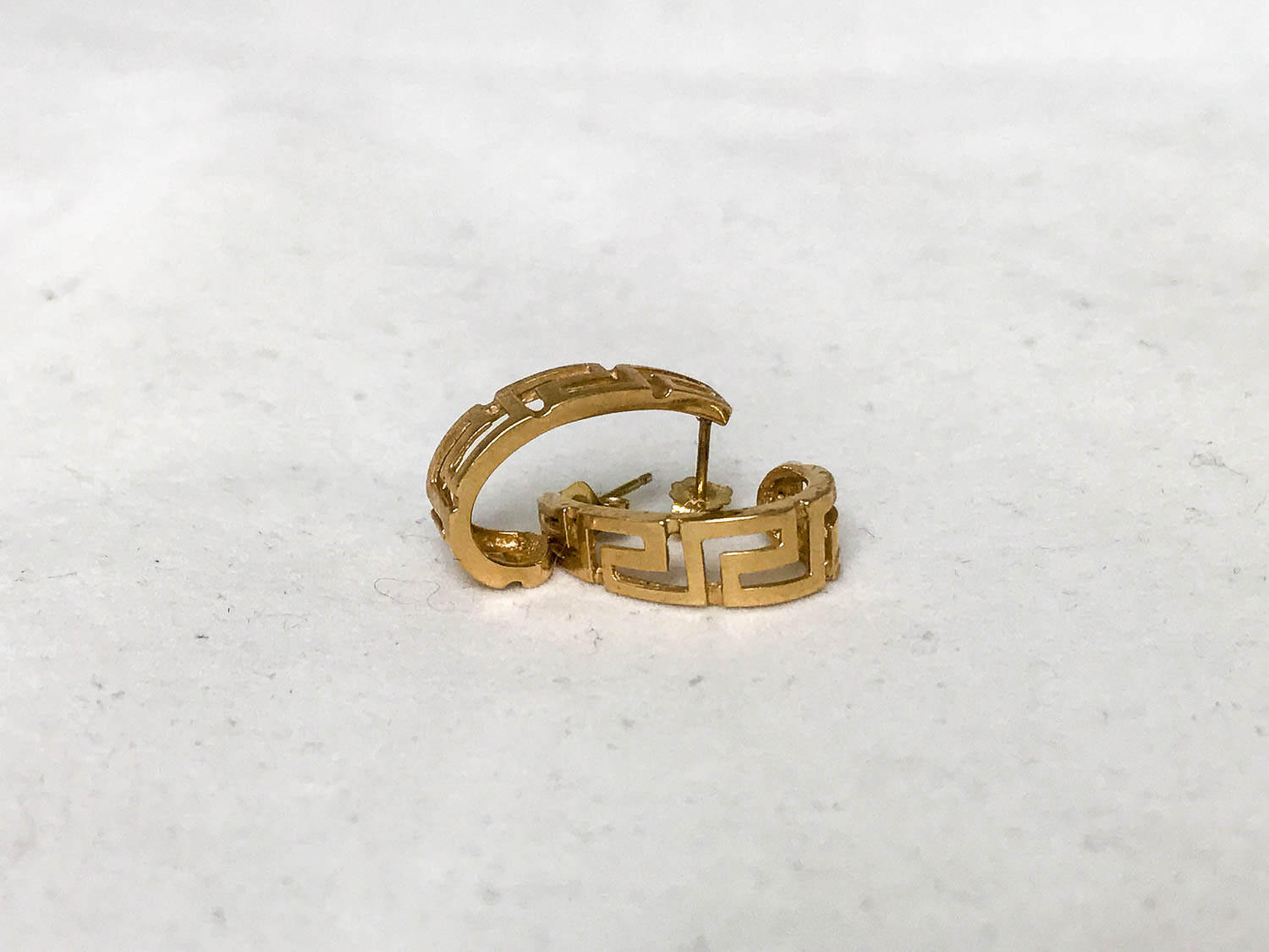 14K Gold Greek Key Earrings