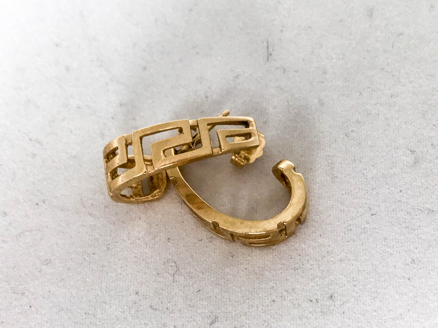 14K Gold Greek Key Earrings