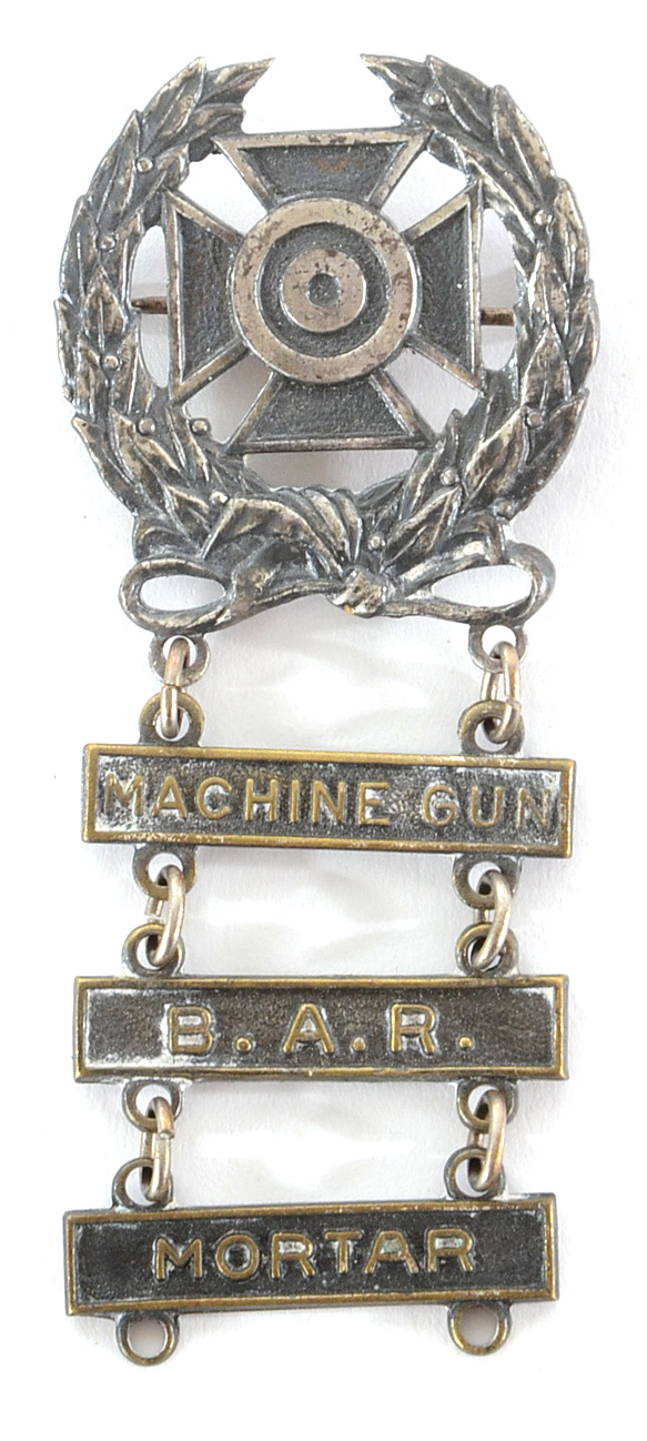 Group of Three US Army Sharpshooter Sterling and 1/20 Silver Filled Badges